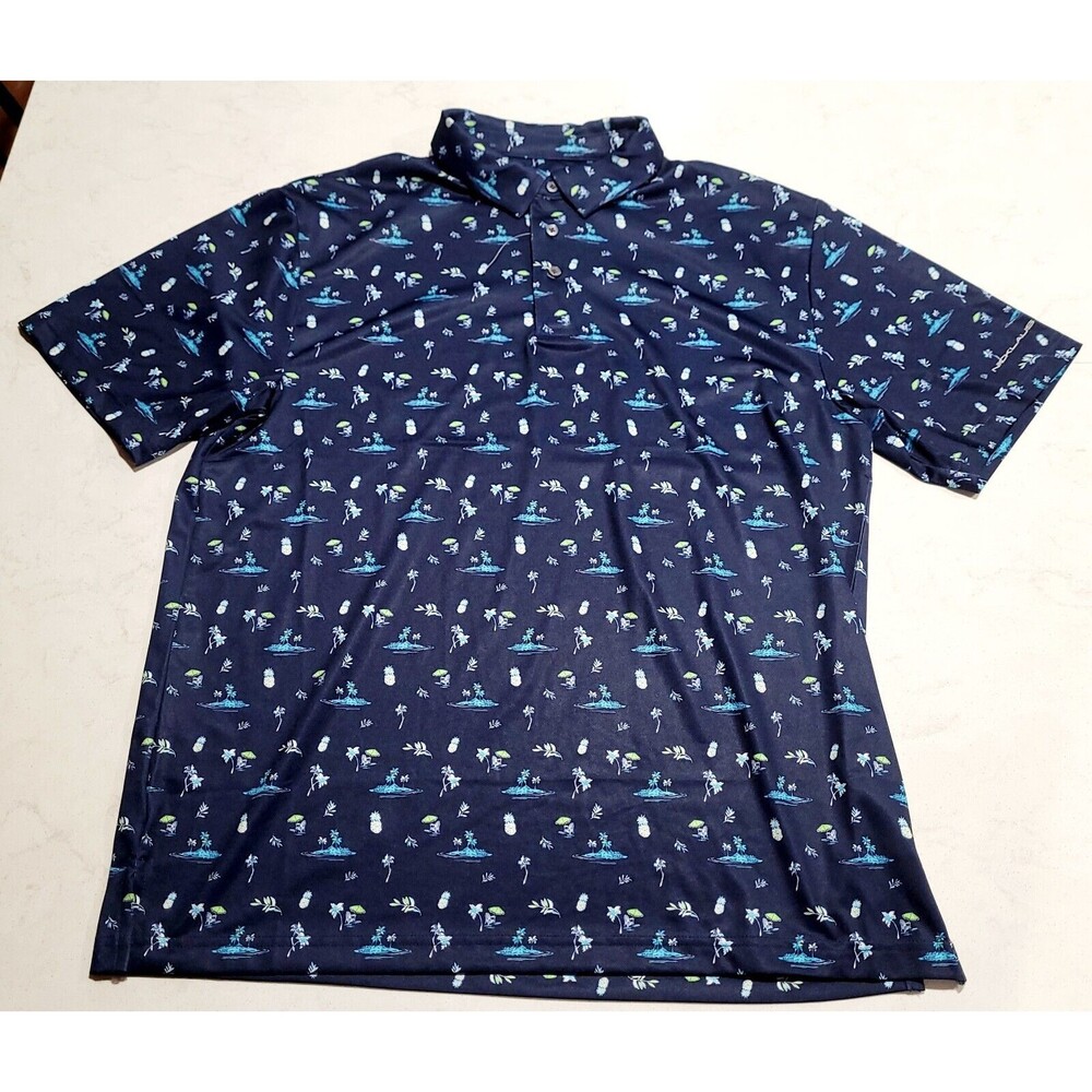 Nicklaus Eco Choice Tropical Beach Golf Performance Polo Shirt Size Large NWOT